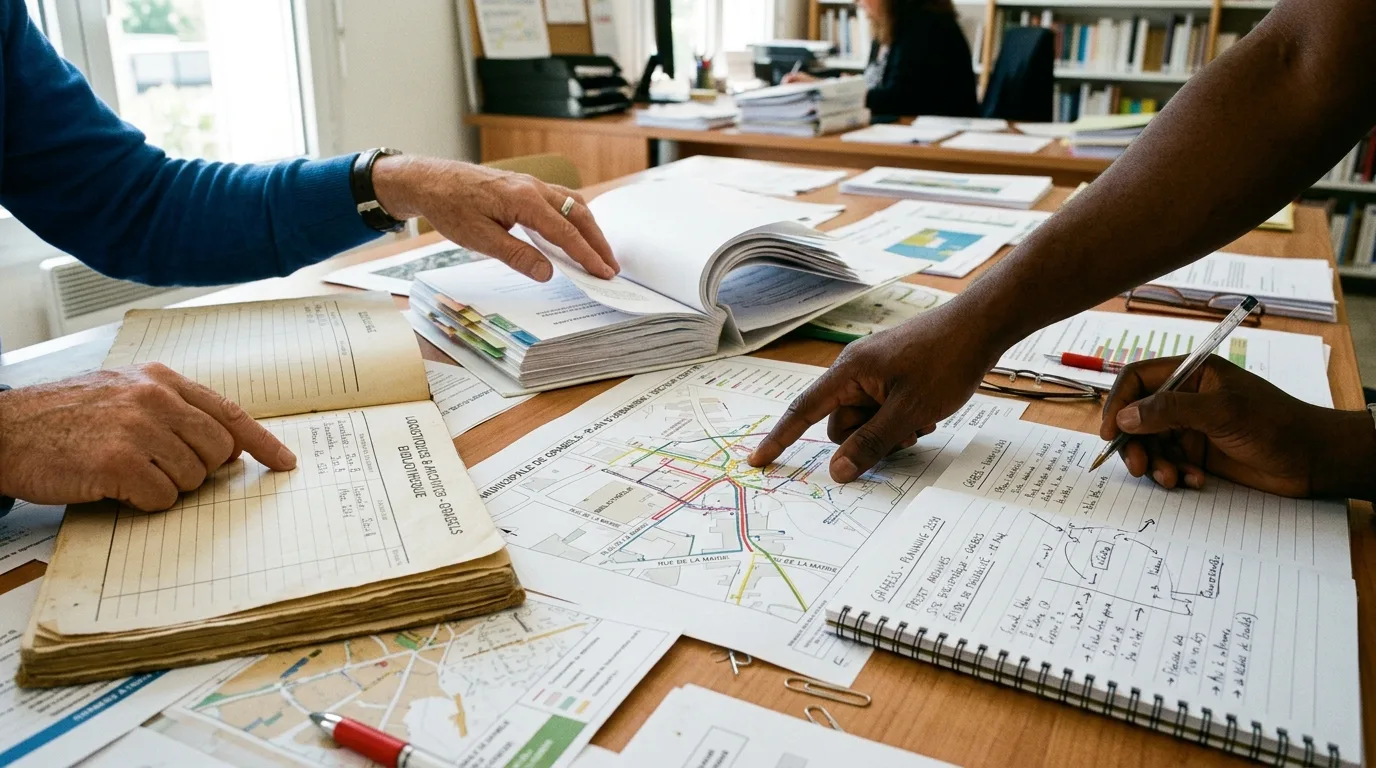 Travail d'équipe sur les protocoles de conservation et de cartographie documentaire